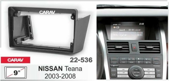 Carav 22-536 | 9" переходная рамка NISSAN Teana I 2003-2008